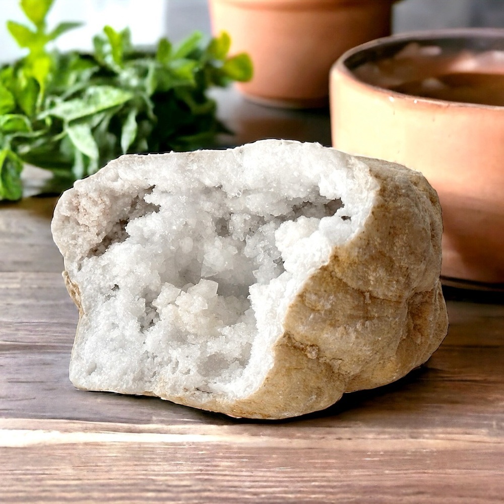 Huge 2.2 LB Natural Quartz Crystal Geode Specimen